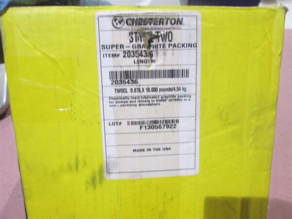 Chesterton Style Two Super Graphite Packing 2035436 TWOCL 0.875 x 10 lbs