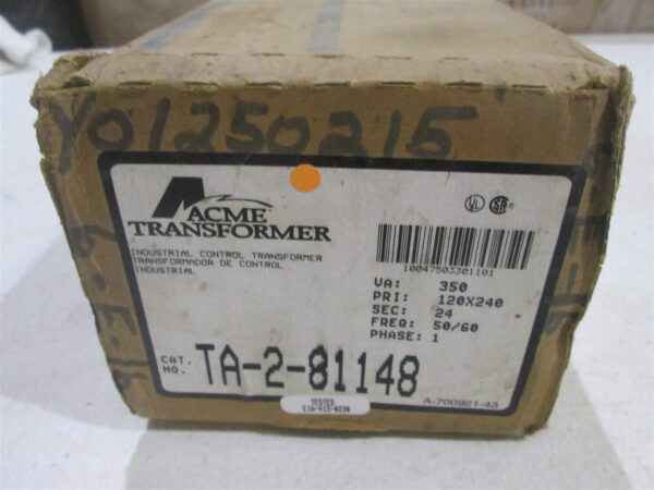 Acme Transformer TA-2-81148 Single Phase 350V 50/60 HZ