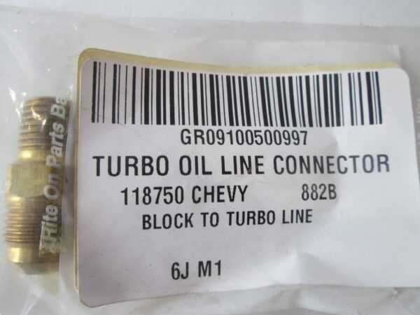 Turbo Oil Line Connector GM # 118750 Chrysler Chevy Block to Turbo Line 11-8750