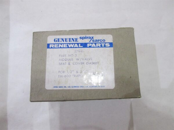 Spirax Sarco 57941 Part #3 Module W/Valve Seat Cover Gasket TM600 Traps