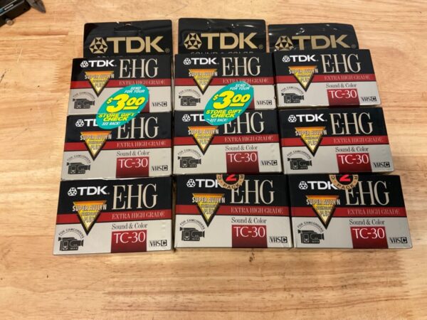 TDK E-HG Extra High Grade TC-30 Blank VHC Tapes Sealed  Japan