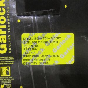  Precut Garlock 1200-PBI-R DFBV .500 x 1.000 x .250 Box of 56