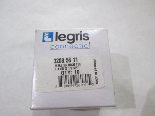  Box of 10 Legris Connectic 3208 56 11 Male Branch Tee 1/4" OD X 1/8" NPT