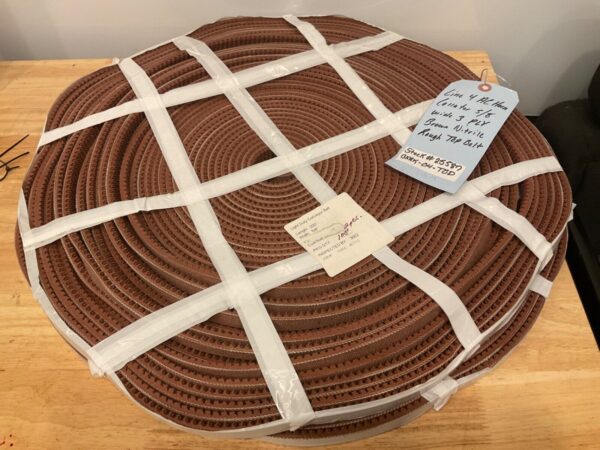 200’+ Brown Nitrile Rough Top Conveyor Belt 3 Ply 5/8” Wide for AC HORN COLLATOR