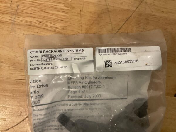 Combi Packaging System PN0150023SB Mounting Kit NFPA Air Cylinder 1/2” pivot pin