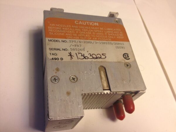 Moore Industries IPT/4-20MA/3-15PSIG/20PSI/-FA7 IPT Transmitter 4-20MA Industria