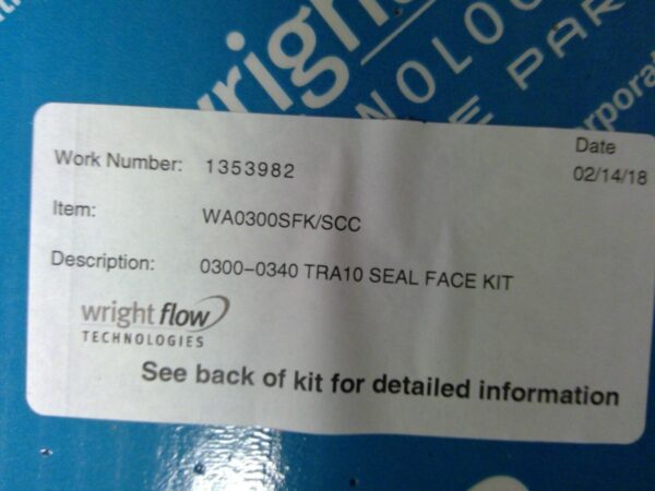  SEALED Wright Flow Technologies Seal Face Kit WA0300SKF/SCC