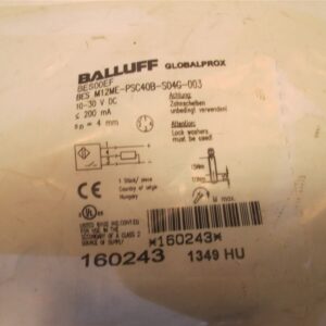 Balluff GlobalProx 160243 BES00EF BES M12ME-PSC40B-S04G-003